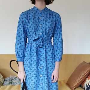 No. 6 Store Elena Dress in Cobalt French Floral Poplin, Size M, New without tags